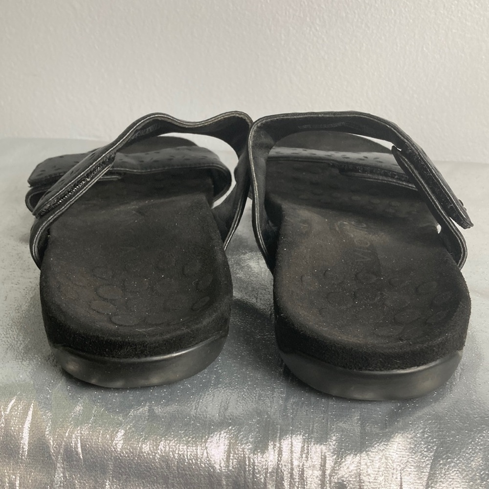 Vionic Black Adjustable Velcro Slide Sandals Sz 9 - Picture 5 of 11